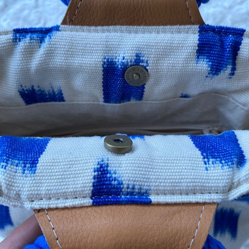 Mercado Global Dalia Ikat Tote Bag Crossbody Purse Womens Coastal Nautical Beach - Picture 6 of 14